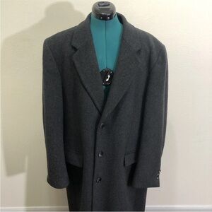 Mario Valente Sorrento Firenze Collezioni Uomo Black Wool Coat Long Size 42/R